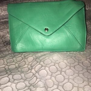 Green clutch evening wear